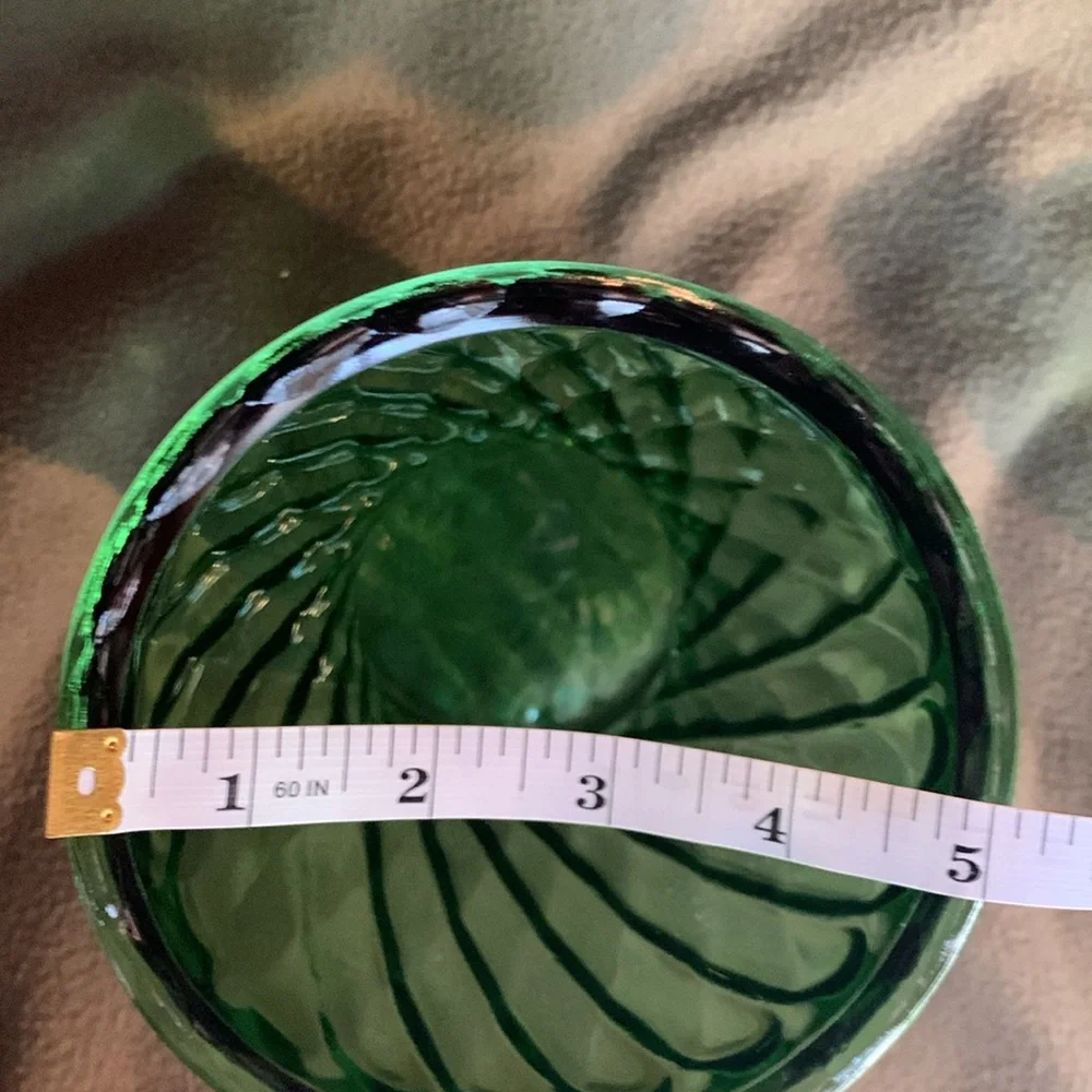 Set of 4 green glass Christmas vases. Various sizes. See pictures - Picture 4 of 10